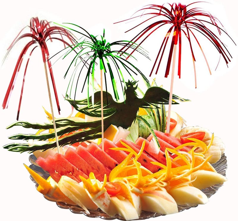 Ergonflow Cocktail Picks Firework Party Picks Ergonflow 100 Pcs Firework Cake Toppers, Sandwich & Cocktail Picks, Toothpicks for Cake Decoration, Party Supplies - Image 3